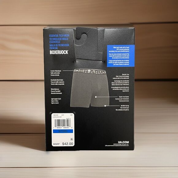 Under Armour Essential Tech Mesh Boxerjock Men’s XL 3 Pack 6” Black - Picture 3 of 8